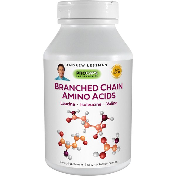 ANDREW LESSMAN Branched Chain Amino Acids 180 Capsules - Pure, Free-Form Essential BCAA Formula: Leucine, Isoleucine and Valine. Hypoallergenic. Easy-to-Swallow Capsules. No Additives.