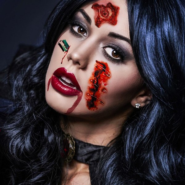 30 Pcs 3D Fake Scars Halloween Temporary Face Tattoos, Fake Woundstattoo Scary Face Wound Blood Scars Tatoos for Kids Women Men Boys Girls Adults Zombie Scar Stickers