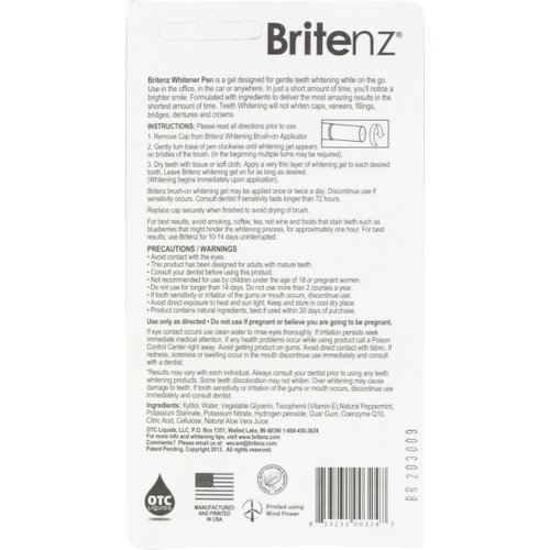 Britenz Natural Teeth Whitening Pen, Combo Pack, 0.05 Fl Oz
