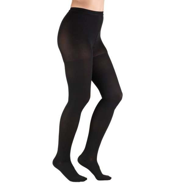 Truform 20-30 mmHg Compression Pantyhose, Women's Hosiery Support Tights, Black, Petite