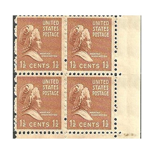 1938 Martha Washington Set of 4-1 1/2 ¢ US Postage Stamps New US #805