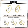 BESTEEL 14K Gold Filled Nose Ring Studs 20G Nose Rings Hoops Stud 316L Stainless Steel Nose Rings Round CZ Heart Simulated Diamond L Shaped Nose Stud Hypoallergenic Nostril Piercing Jewelry for Women Men 10Pcs Gold Style