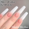 Double Rhythm Translucent Gel Polish Sheer Neutral Natural Light Milky Same Color Same Bottle 15ML Jelly Nail Polish Nail Art DIY at Home (Milky White-A1367)