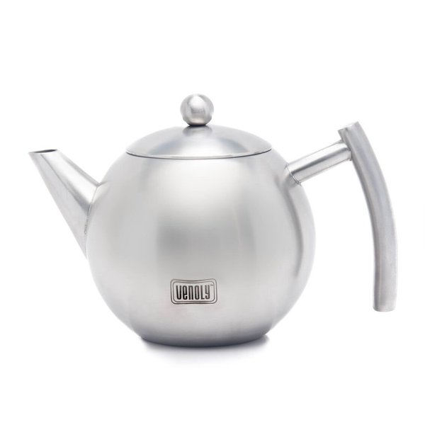 Venoly Stainless Steel Tea Pot With Removable Infuser For Loose Leaf and Tea Bags, Dishwasher Safe and Heat Resistant, 1 Liter
