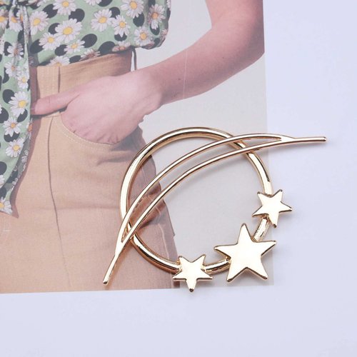 Iaceble Minimalist Hollow Circle Haripin Hair Clip Gold Star Hair Stick Barrette Geometry Circle Hair Clips Barrette Open Circle Hair Pin Headclip Accessory for Women and Girl Headdress (gold)