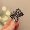 Xiwstar 2Pcs Mini Claw Clips Crystal Rhinestone Bow Hair Clips Small No-Slip Grip Jaw Clips Glitter Teeth Clips Metal Clamps Hair Accessories for Women Girls