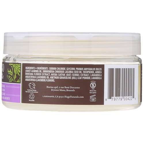 Hugo Naturals Body Scrub, French Lavender and Dead Sea Salt, 9 Ounce Jar