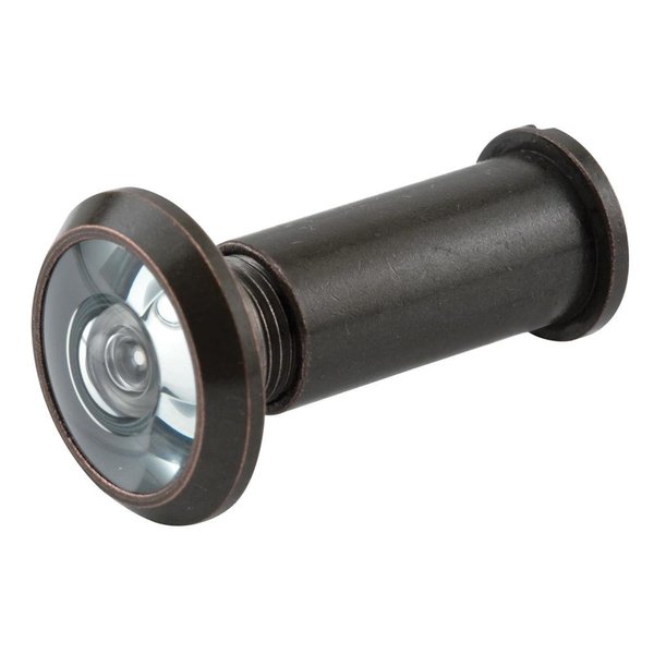 Prime-Line U 10313 Door Viewer, 9/16 In. x 180 Degree, Solid Brass Housing, Glass Lens is U.L. Listed, Classic Bronze Plated Finish (Single Pack)