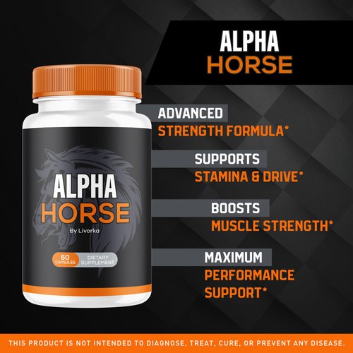 LIVORKA Alpha Horse, Alpha Horse Pills for Men, Alpha Horse Capsules, Alpha Horse Supplement, Alpha Horse Vitamin All Natural Premium Formula, Alpha Horse Supplement Support, 60 Capsules for 1 Month