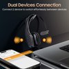 Trucker Bluetooth Headset, Wireless Headset with Mic, Bluetooth Headset with Dual Noise Cancelling Microphone & Mute Button, 55Hrs Working Time PC Headset for Cell Phones, Computer, Truck Driver