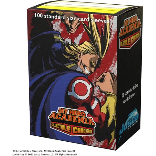 Jasco My Hero Academia Collectible Card Game All Might Flex Card Sleeves | 100 Dragon Shield Art Sleeves | Card Game Holder | PVC and Acid-Free | Designed for Use with TCG and LCG Games | Made