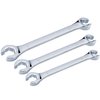 3-Piece Premium Double-End Metric Flare Nut Wrench Set, Size 10, 12, 13, 14, 15, 17mm | Cr-V Steel, 6-Point Head, 15° Offset Design | Perfect Line Wrench for Fuel, Brake, Air Conditioning and More