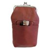 Women 100% Pure Leather Cigarette Case Lighter Match Pocket Zipper Coin Pouch -4 Color (Wine)