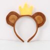 KEPATO Unisex Monkey Ears Headband with Crown on The Top Monkey Headband Animals Monkey Costume Accessories (Brown-Crown)