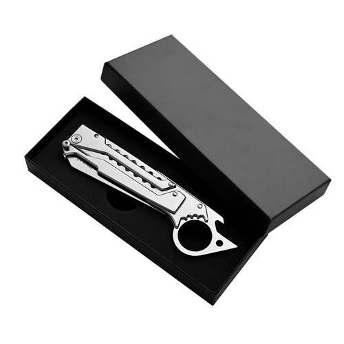 ZSRISLE Stainless Steel Blade,All Steel Handle,Suitable for Home Use,Outdoor Camping,Fishing Pocket Knife,Folding Pocket Knife,9.7 Inch - Silver