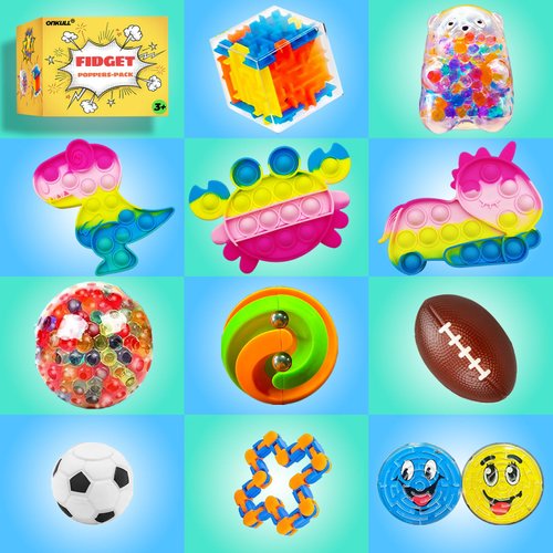 ONKULL Party Favors, Fidget Toys Pack, Carnival Treasure Classroom Prizes Small Mini Bulk Sensory Figit Toys Set for Boys Girls Kids Adults, Stress Relief & Anxiety Relief Tools Autistic ADHD Toys