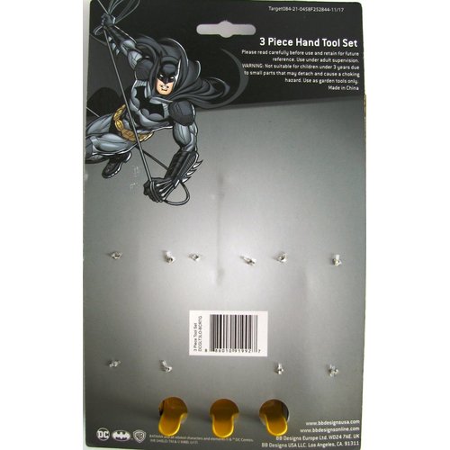 B B Designs Europe Ltd Batman 3 Piece Metal Garden Hand Tool Set for Kids