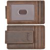 kinzd Money Clip, Front Pocket Wallet, Leather RFID Blocking Strong Magnet thin Wallet (Crazy Horse dark brown)