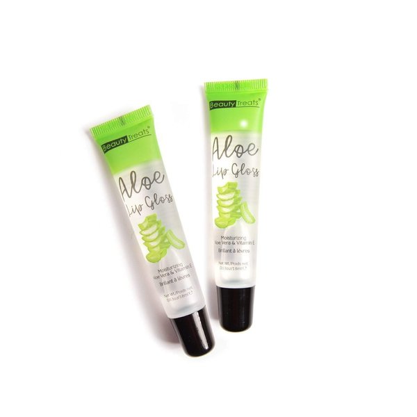 2 pcs Beauty Treats Aloe Lip Gloss Moisturizing Aloe Vera & Vitamin E