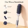 AIMIKE Round Brush for Blow Out - Small Nano Ionic Tech Round Brush, Ceramic Round Brush for Blow Drying, Styling and Boost Volume, Natural Wood Round Hair Brush, One Piece Design - 1.4 Inch/35mm