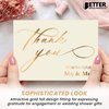 Better Office Products 50 Pack Wedding Engagement Thank You Cards in Metallic Gold with Envelopes, 4 x 6 Inch, Wedding Shower Thank You From The Future Mr and Mrs, Blank Cards, 50 Count Boxed Set