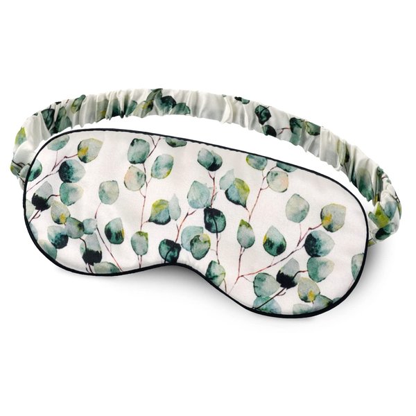 OLESILK 100% Natural Mulberry Silk Sleep Eye Mask Block Out Light, Fashion Printed Eye Mask Blindfold for Women Men Full Night Sleeping, Chic Eye Cover Eyeshade, Pattern 2
