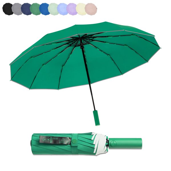 BAODINI Windproof Compact Rain Umbrella for Travel 42/46 Inch Premium Fabric Auto Open Perfect for Purse and Backpack Portable Umbrella for Women and Men