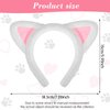 Mabor Cat Ears Headbands, Plush Cute Cat Ears Headband Washing Face Headbands, Cat Ear Headband, Cat Ears Hair Headbands, Makeup Headbands Soft Cute for Makeup, Shower, Teen Girls & Women (White)
