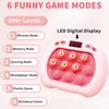 Intoypad Pop Game Light Up Fidget Toy for Kids, 6 Modes LED Screen Quick Push Pop Game Controller Electric Fidget Popper Game Quick Push Bubble Game Birthday Toys for Girls Pink