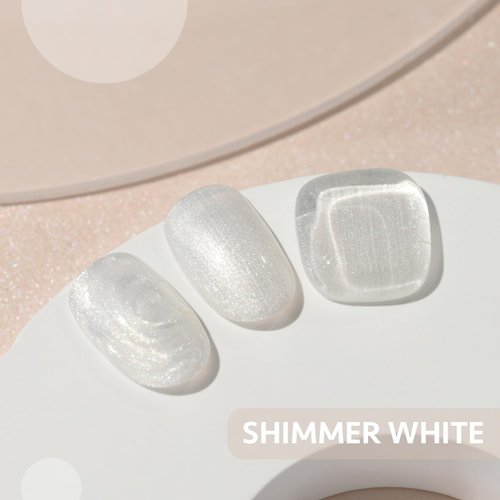 GAOY Pearl Gel Nail Polish, 16ml Shimmer Mermaid Gel Polish, Soak Off UV Gel for Nail Art DIY at Home, Shimmer White