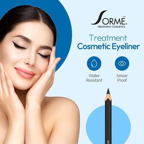 Sorme Treatment Cosmetics Smearproof Eyeliner 0.16oz | Long Lasting Black Waterproof Eyeliner Pencil | Smudge-Proof Waterline Eyeliner | Cruelty-Free and Gentle Pencil Eyeliner