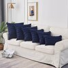 Longhui bedding Navy Blue Throw Pillow Covers for Couch Sofa Bed, Cotton Linen Decorative Pillows Cushion Covers, 18 x 18 inches, Set of 2