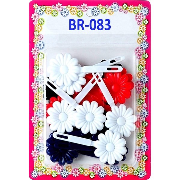Tara Girls Self Hinge Plastic Bow Hair Barrettes Selection (BR83)