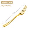 Goodluck 50 Pack Gold Plastic Forks, Heavy Duty Gold Forks Disposable, Gold Plastic Cutlery Perfect for Weddings, Parties, Dinners