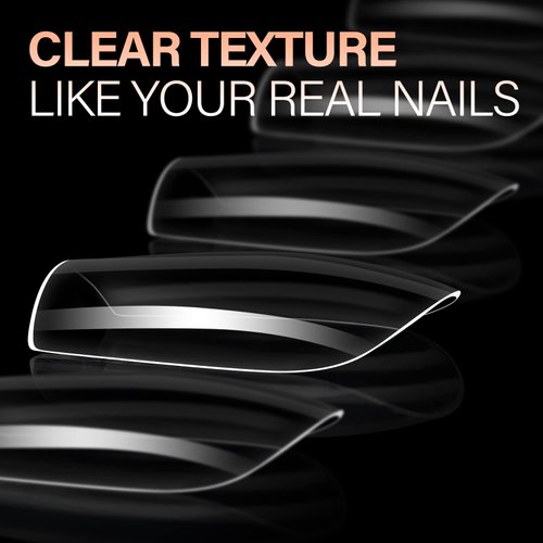 AILLSA Short Square Nail Tips - 504pcs Clear Soft Nail Tips Full Cover Gel Nails Tips Pre-shaped Acrylic for Extensions Easy for Home DIY Nail Salon 12 Sizes