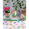 Ayfjovs Garden Paper Pot Craft Kit 15 Pack Flower Plant Spring Craft with 105 PCS Adhesive Foam Stickers and 15 PCS Paper Mache Pots, Flower Planting Growing Kit Science and Garden for Kids