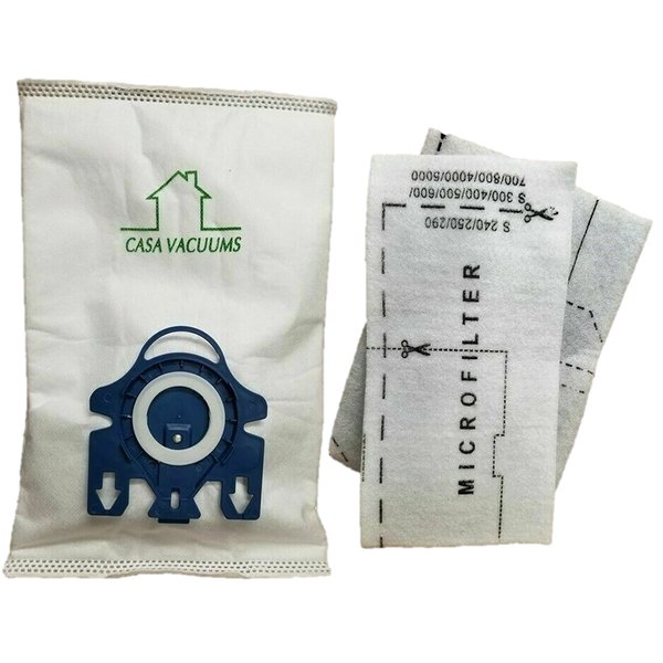 10 GN Bags Compatible with Miele Classic C1 - Complete C2 - Complete C3 - S2 - S5 - S8 - [S800 - S858] - [S600-S658] - [S400i - S456i] Canister Vacuum Cleaners. Includes 4 Filters 3D Technology.