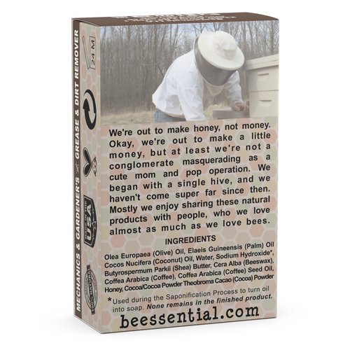 Beessential All Natural Mechanic & Gardner Small Batch Bar Soap – Great for Men, Women, and Teens– Paraben Free – Made in the USA – 5 Oz.