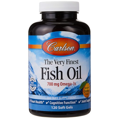 Carlson The Very Finest Fish Oil Orange 120 + 30 Softgels, 700 mg (May be Chewed)