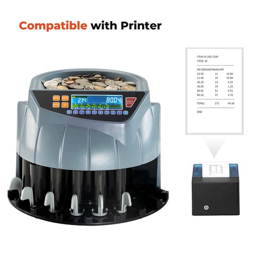 MUNBYN Thermal Printer for Mixed Denomination Money Counter Machine, Connect and Use