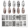 KAAGEE 5Pcs Nail Stamping Plates Plaid Nail Stamps Nail Art Stamping Plates Geometry Nail Stencils Nail Plate Template Nail Art Stamping Kit Nails Accessories with 1 Nail Stamper, 1 Scraper