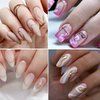 Gold Nail Art Stickers Metallic Line Nail Decals 3D Self-Adhesive Gold Silver Curve Stripe Wave Nail Design Luxury French Tip Manicure Nail Art Supplies for Women Acrylic Nails Decoration 8 Sheets