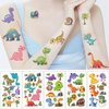 10 Sheets Dinosaur Temporary Tattoos for Kids, Cartoon Dinosaur Birthday Party Favors, Cute Cartoon Decoration Sticker Gifts for Girl Boys Home Activity Class Prizes Carnival Christmas Rewards