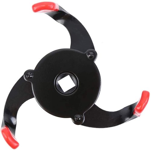 Eastyard Universal Oil Filter Wrench Adjustable 3 Jaw Oil Filter Removal Tool Range 2-3/8 to 3-7/8 inch with 1/2'' Adapter 3/8'' Square Drive Socket