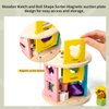Sdstone Wooden Match and Roll Shape Sorter Stacking Animal for Toddlers,Educational Wooden Toy 12 Animal Pattern Shapes for 3 Years and Up,Montessori Blocks Toys First Birthday Gift for Boys Girls