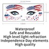 Independence Day Face Stickers 4th July Temporary Tattoos Stickers American Flag Star Butterfly Deisgn Patriotic Face Eye Stickers for Adult Kids Party Favors Supplies 10 sheets