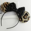 CHuangQi Mouse Ears Headband with Shiny Bow, Double-sided Sequins Glitter Hair Band, for Birthday Party Celebration & Event (XC31)
