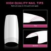 AORAEM White Nail Tips,500Pcs French Tip Press on Fake Nails Half Square False Nails for Acrylic Nails
