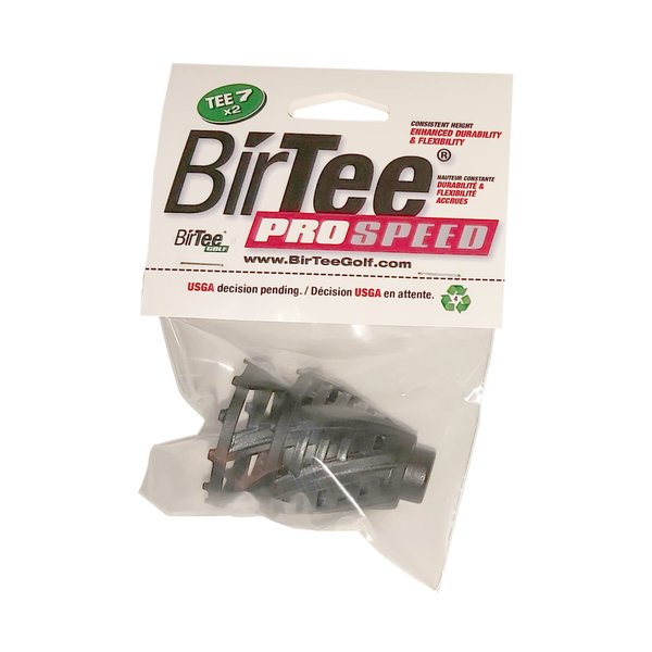 BirTee Pro Golf Tees - Size #7 (1 3/4") Individual Size Pack - 2 Tees Per Pack. Winter/Mat/Simulator Tees (Black)
