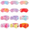 Kajaia 12 Pcs Sleepover Party Favors for Teenager Girl, Spa Headband for Washing Face Bow Makeup Headbands, Plush Sleep Eye Mask for Single Women Spa Pajama Party (Tie Dye)